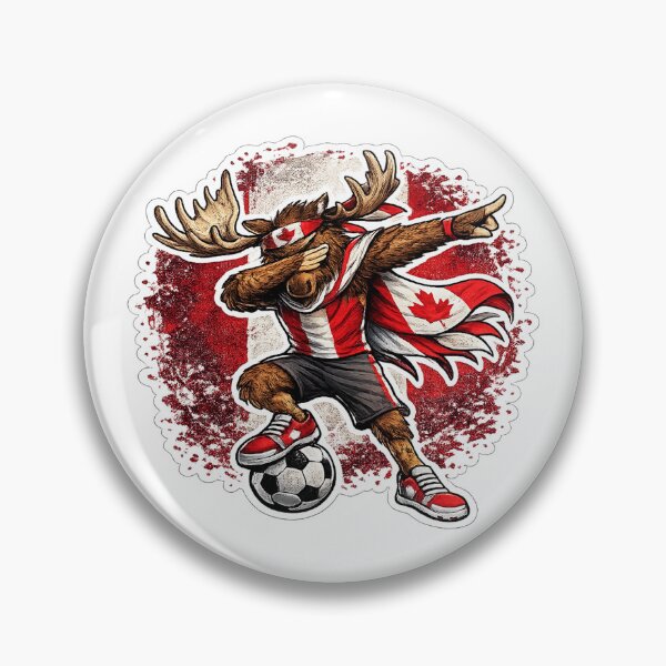 Item preview, Dabbing moose Soccer Vintage Canada Flag designed and sold by QuiteOrbit.