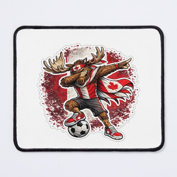 Item preview, Dabbing moose Soccer Vintage Canada Flag designed and sold by QuiteOrbit.
