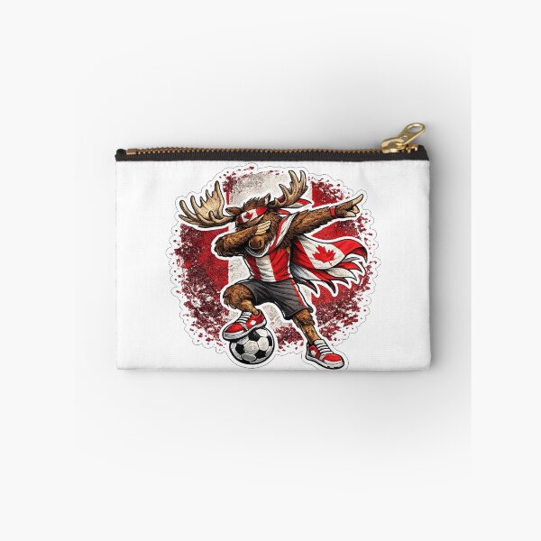 Item preview, Dabbing moose Soccer Vintage Canada Flag designed and sold by QuiteOrbit.