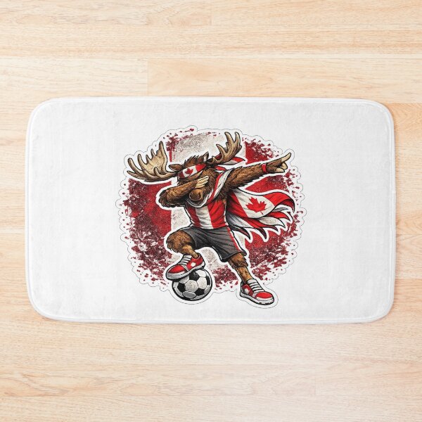 Item preview, Dabbing moose Soccer Vintage Canada Flag designed and sold by QuiteOrbit.