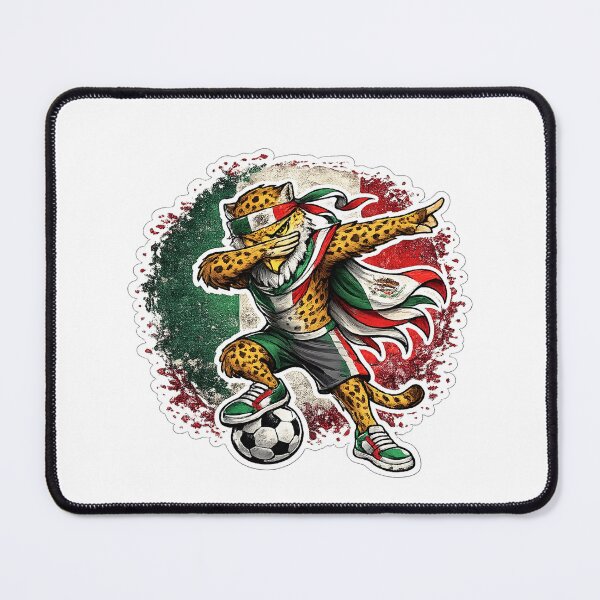 Item preview, Dabbing leopard Soccer Vintage Mexico Flag designed and sold by QuiteOrbit.