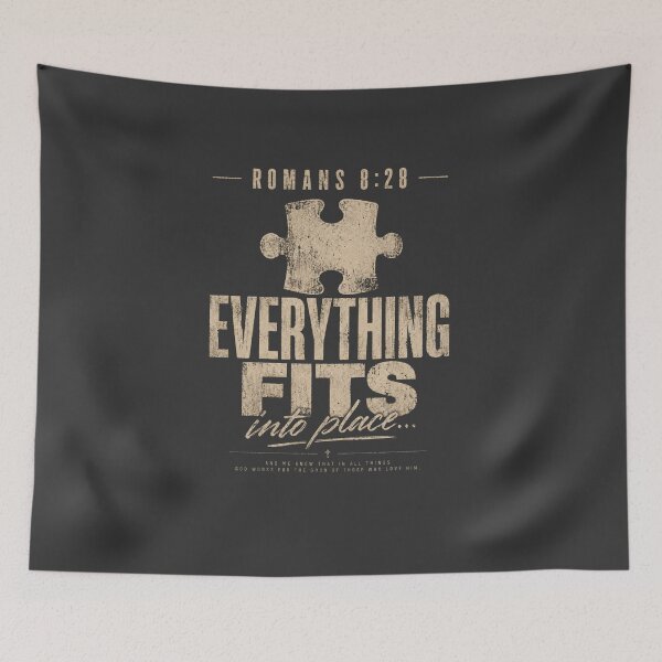 Item preview, Romans 8:28 Everything Fits Into Place Vintage Christian Streetwear T-Shirt designed and sold by ByJeffro.