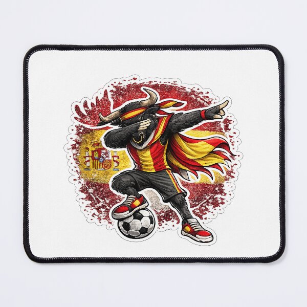 Item preview, Dabbing Highland Cow Soccer Vintage Spain Flag designed and sold by QuiteOrbit.