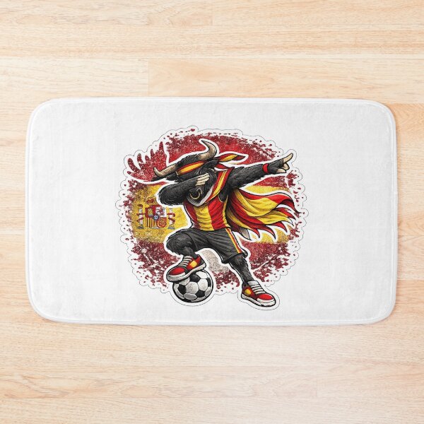 Item preview, Dabbing Highland Cow Soccer Vintage Spain Flag designed and sold by QuiteOrbit.