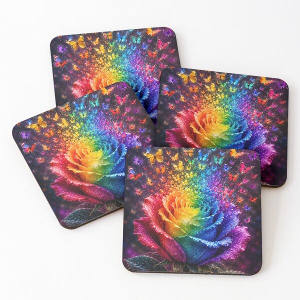 Item preview, Rainbow Butterfly Rose designed and sold by 1NEOBOY.