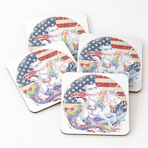 Item preview, Cat_riding_unicorn_with_flag_202606090001 designed and sold by gidget-gadget.