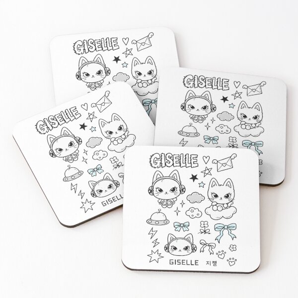 Item preview, Cute Cartoon Cat Giselle Kpop Sticker Pack designed and sold by moamaxshop.