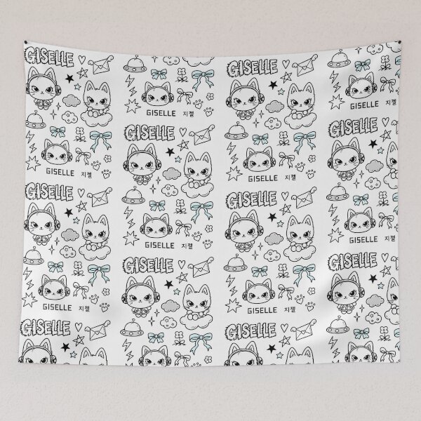 Item preview, Cute Cartoon Cat Giselle Kpop Sticker Pack designed and sold by moamaxshop.