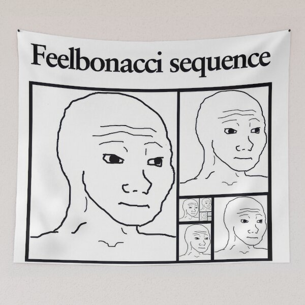 Item preview, Wojak Feelbonacci Sequence Meme designed and sold by MetalchromeX.
