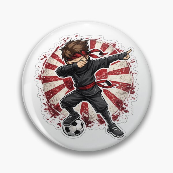 Item preview, Dabbing Ninja Soccer Vintage Japan Flag designed and sold by QuiteOrbit.