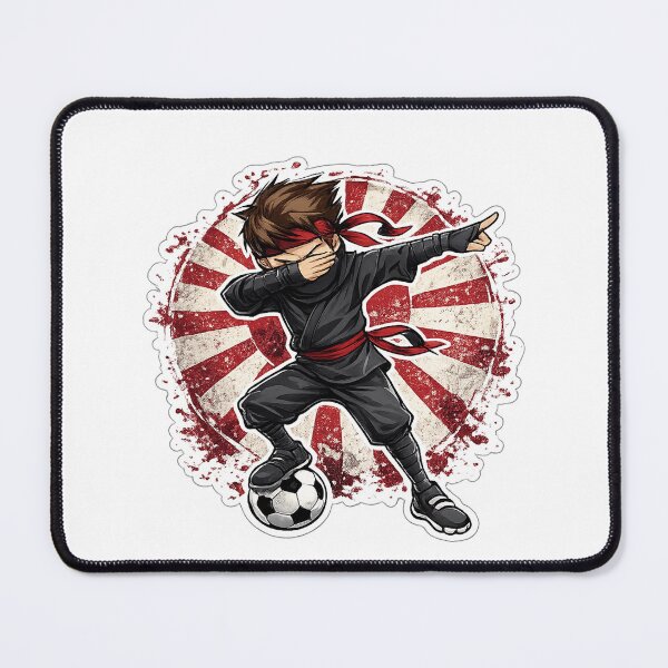 Item preview, Dabbing Ninja Soccer Vintage Japan Flag designed and sold by QuiteOrbit.