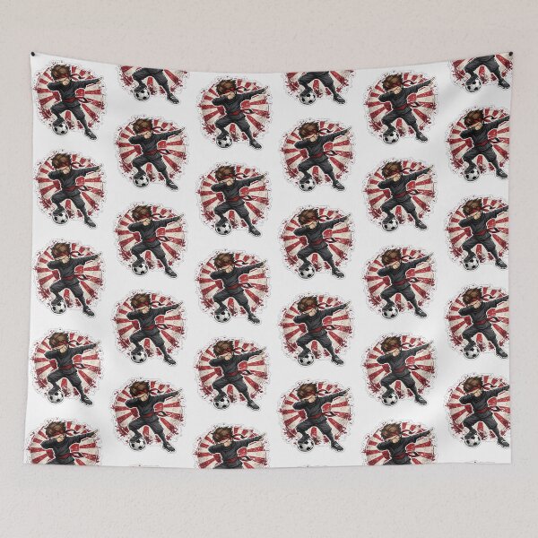 Item preview, Dabbing Ninja Soccer Vintage Japan Flag designed and sold by QuiteOrbit.