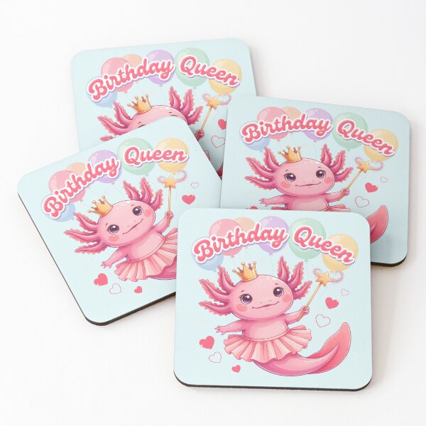 Item preview, Axolotl Birthday Queen Cute Pink Birthday Party designed and sold by Nzgiftsandmore.