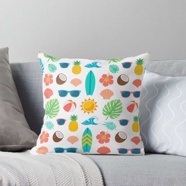 Item preview, Bright Summer Vibes Tropical Seamless Pattern designed and sold by InkFool.