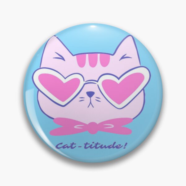Item preview, Cute Cat-titude Pink Heart Glasses Cat designed and sold by GenZFashion000.
