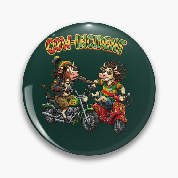 Item preview, COW-INCIDENT Reggae Cow Bike & Scooter Illustration designed and sold by digitalbob60.