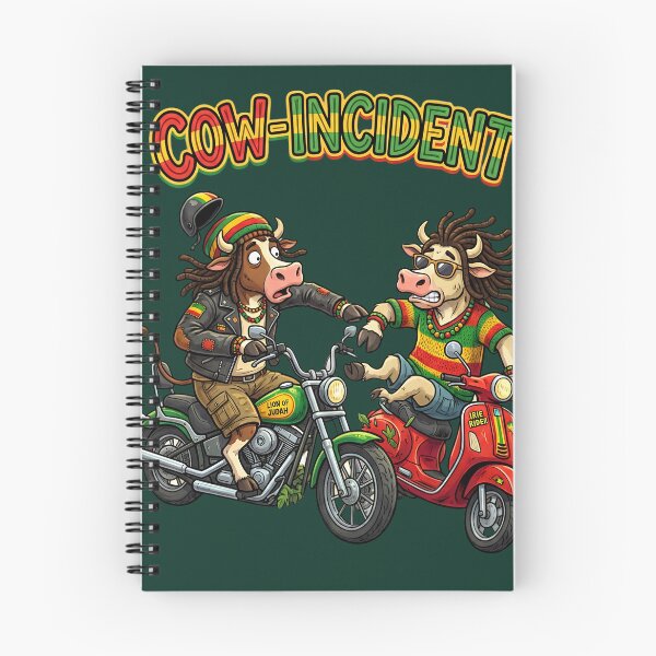 Item preview, COW-INCIDENT Reggae Cow Bike & Scooter Illustration designed and sold by digitalbob60.