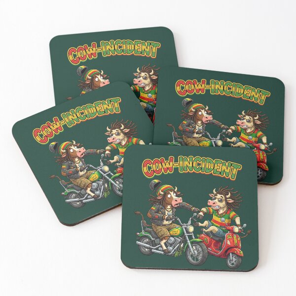 Item preview, COW-INCIDENT Reggae Cow Bike & Scooter Illustration designed and sold by digitalbob60.