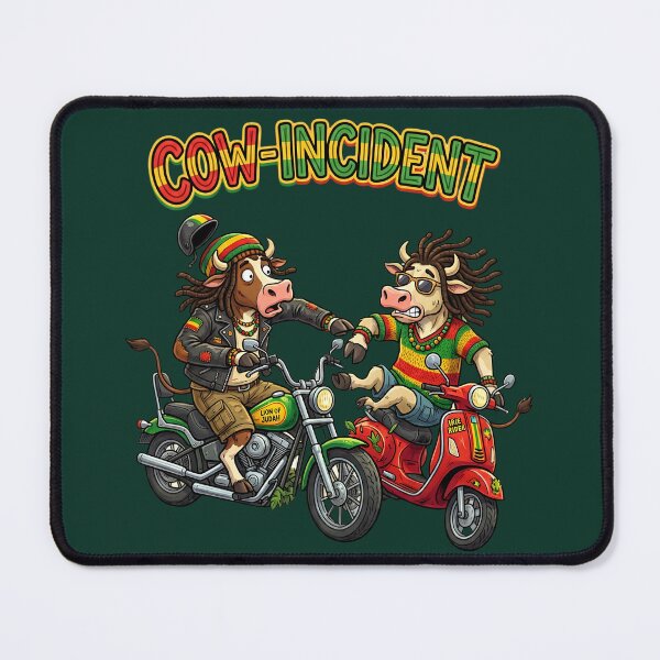 Item preview, COW-INCIDENT Reggae Cow Bike & Scooter Illustration designed and sold by digitalbob60.