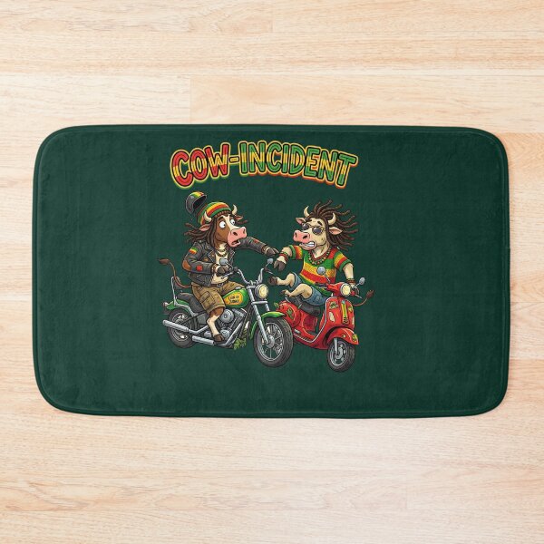 Item preview, COW-INCIDENT Reggae Cow Bike & Scooter Illustration designed and sold by digitalbob60.