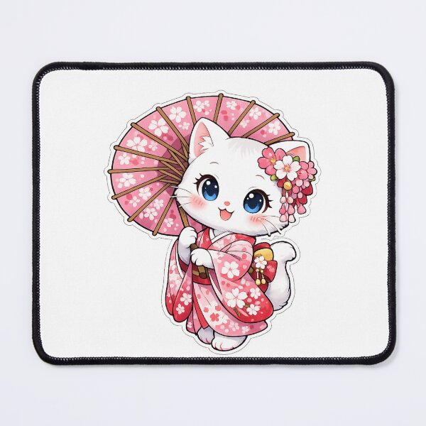 Item preview, Cute Cat Wearing a Kimono designed and sold by QuiteOrbit.