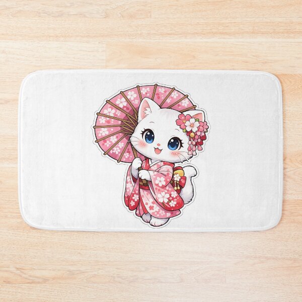 Item preview, Cute Cat Wearing a Kimono designed and sold by QuiteOrbit.