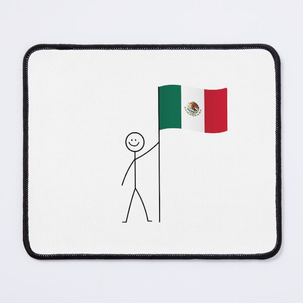 Item preview, Stick Figure Holding Mexican Flag designed and sold by ScribbleHaus.