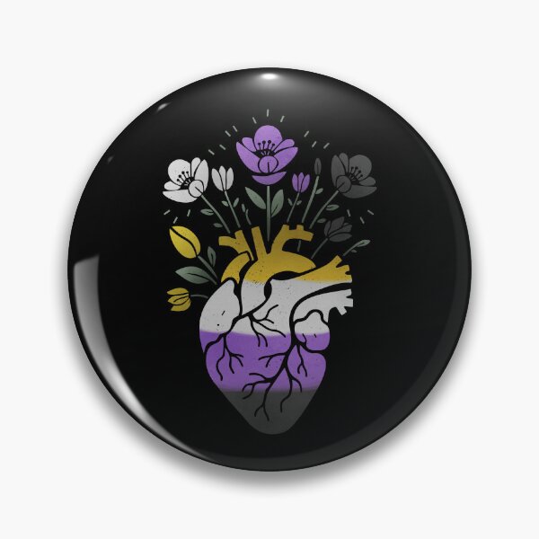 Item preview, Nonbinary Floral Heart LGBT Pride Flag designed and sold by Clara Hollins.