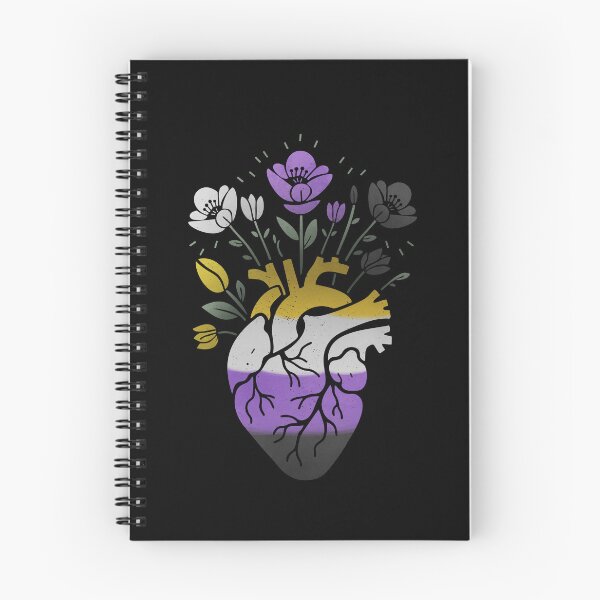 Item preview, Nonbinary Floral Heart LGBT Pride Flag designed and sold by Clara Hollins.