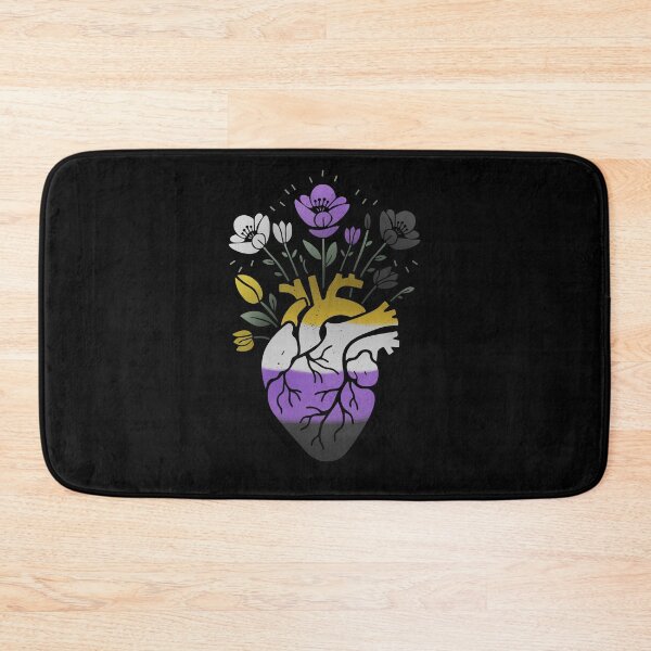 Item preview, Nonbinary Floral Heart LGBT Pride Flag designed and sold by Clara Hollins.