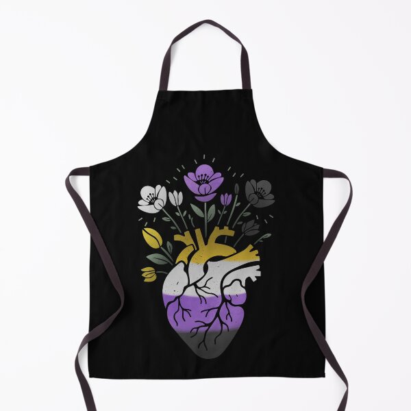 Item preview, Nonbinary Floral Heart LGBT Pride Flag designed and sold by Clara Hollins.