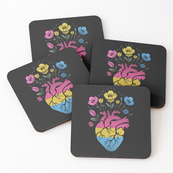 Item preview, Pansexual Floral Heart LGBT Pride Flag designed and sold by Clara Hollins.
