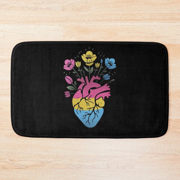 Item preview, Pansexual Floral Heart LGBT Pride Flag designed and sold by Clara Hollins.