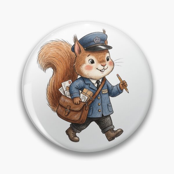 Item preview, Cute Squirrel Postman Delivering Mail Letter Illustration designed and sold by TaiwanMemory.