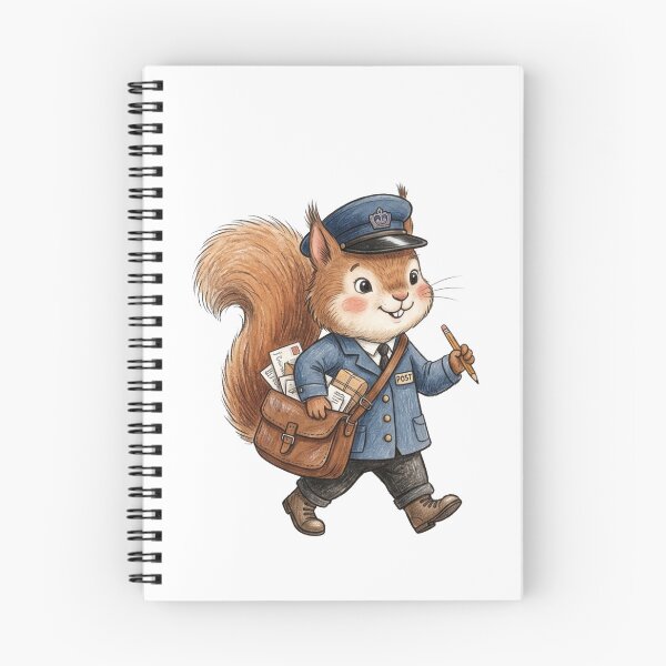 Item preview, Cute Squirrel Postman Delivering Mail Letter Illustration designed and sold by TaiwanMemory.