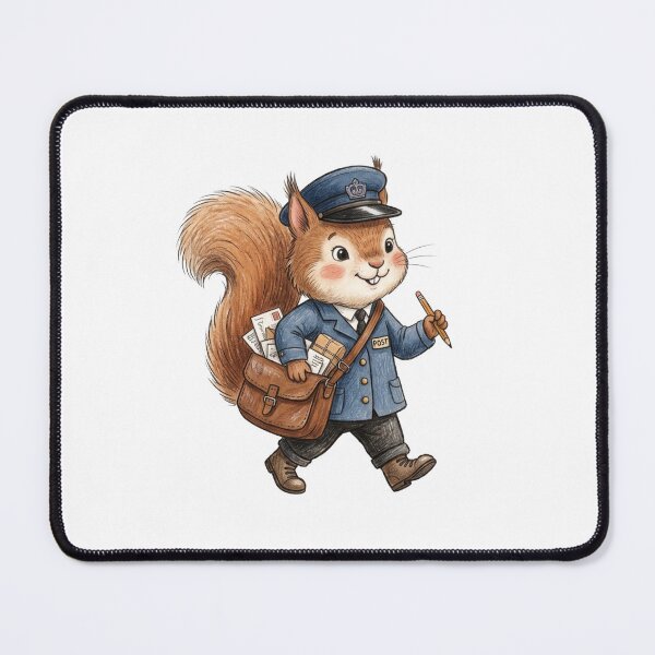 Item preview, Cute Squirrel Postman Delivering Mail Letter Illustration designed and sold by TaiwanMemory.