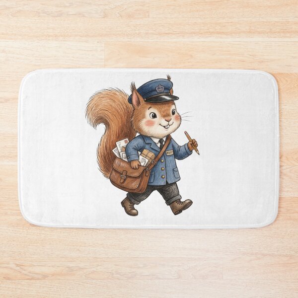 Item preview, Cute Squirrel Postman Delivering Mail Letter Illustration designed and sold by TaiwanMemory.