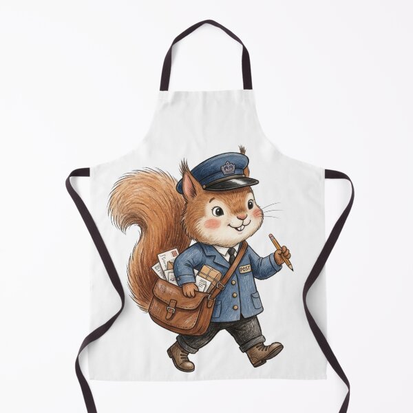 Item preview, Cute Squirrel Postman Delivering Mail Letter Illustration designed and sold by TaiwanMemory.