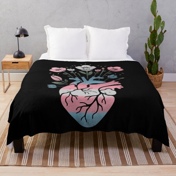 Item preview, Transgender Floral Heart LGBT Pride Flag designed and sold by Clara Hollins.