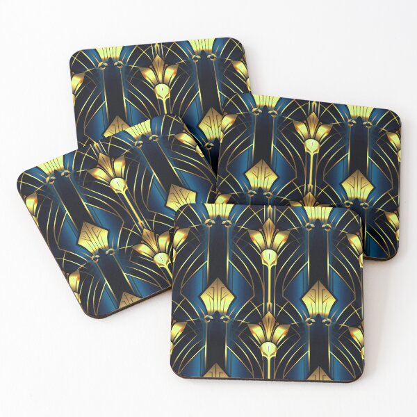 Item preview, Royal Blue And Yellow Vintage Art Deco Pattern designed and sold by DEC02.