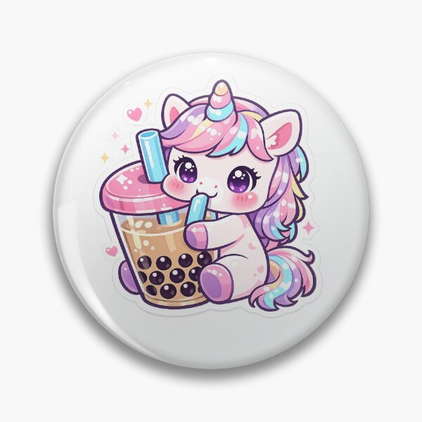 Item preview, Baby Unicorn Boba Sticker Kawaii Fantasy Aesthetic for Bubble Tea Lovers & Dreamers designed and sold by CutePrintCorner.