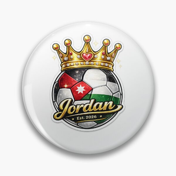 Item preview, Jordan flag Crowned Soccer Ball designed and sold by QuiteOrbit.