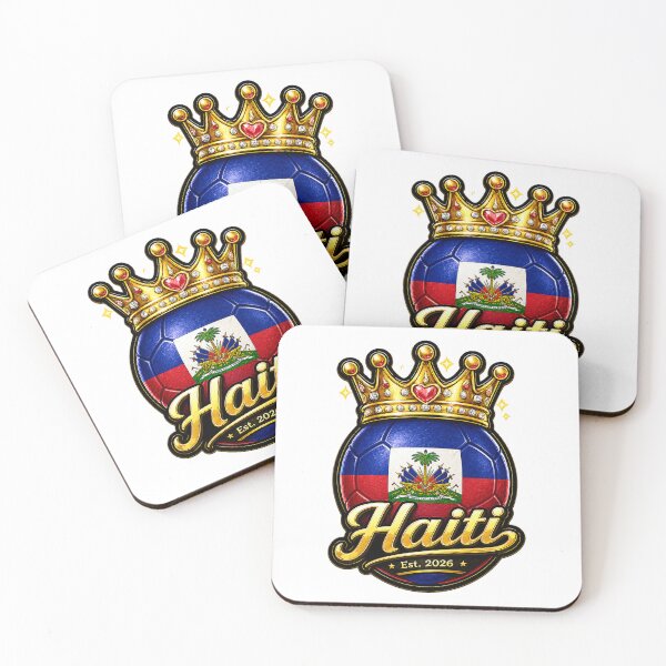 Item preview, Haiti flag Crowned Soccer Ball designed and sold by QuiteOrbit.