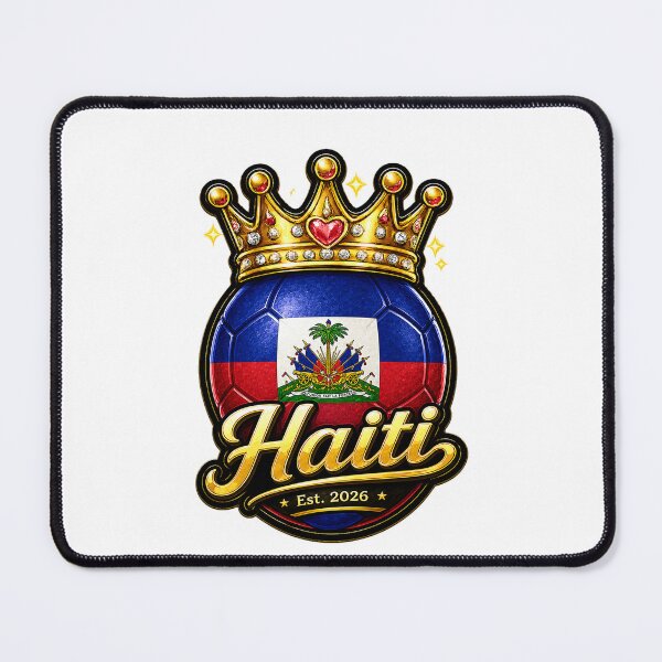 Item preview, Haiti flag Crowned Soccer Ball designed and sold by QuiteOrbit.