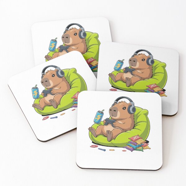 Item preview, Capybara playing video games  designed and sold by Hedoraxe.