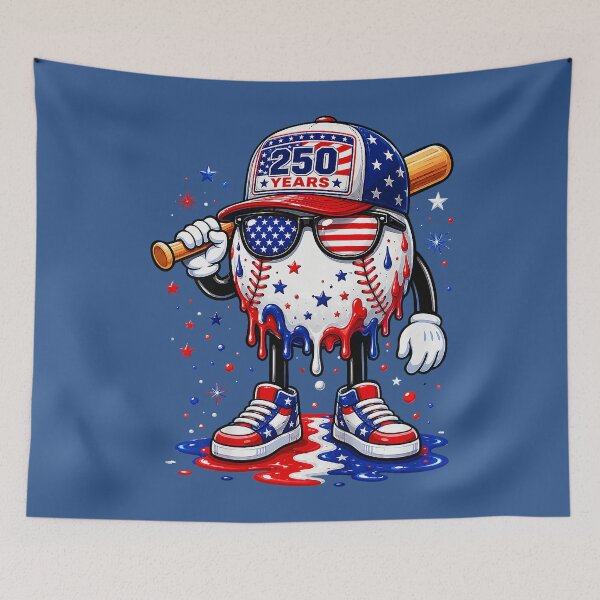 Item preview, 250 Years Baseball Drip Ice Cream Boys 4th of July American designed and sold by Mjayshop.