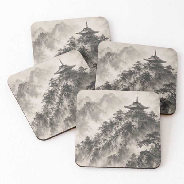 Item preview, Ancient Japanese Temple on a Mountain designed and sold by Kipepeo2025.