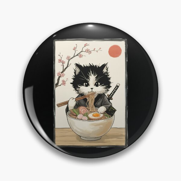 Item preview, Kawaii Cat Eating Ramen Anime Japanese designed and sold by Hedoraxe.