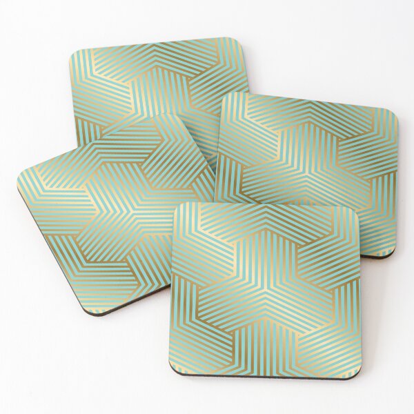 Item preview, Art Deco-Style Green-Aqua Gold-Hues Pattern designed and sold by DEC02.
