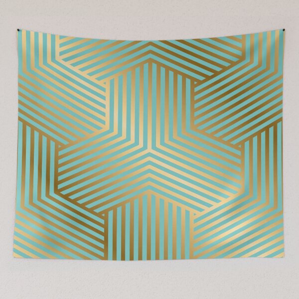 Item preview, Art Deco-Style Green-Aqua Gold-Hues Pattern designed and sold by DEC02.
